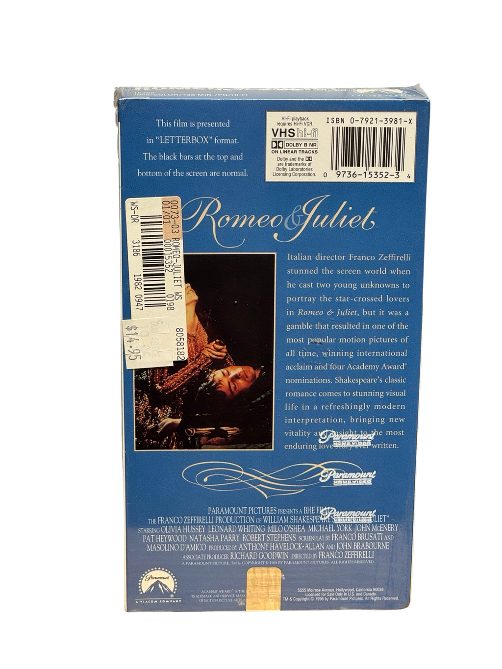 Romeo and Juliet (1968) - VHS - 30th Anniversary Widescreen Edition - OOP