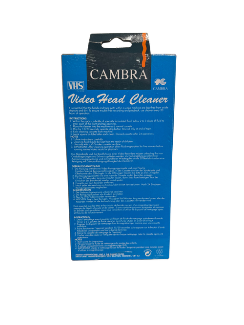 Cambra Video Head Cleaner - VHS