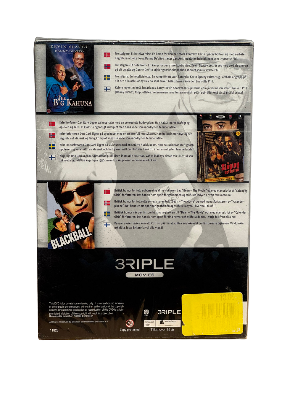 3RIPLE Movies - The Singing Detective / The Big Kahuna / Blackball (1999-2003) - DVD - OOP