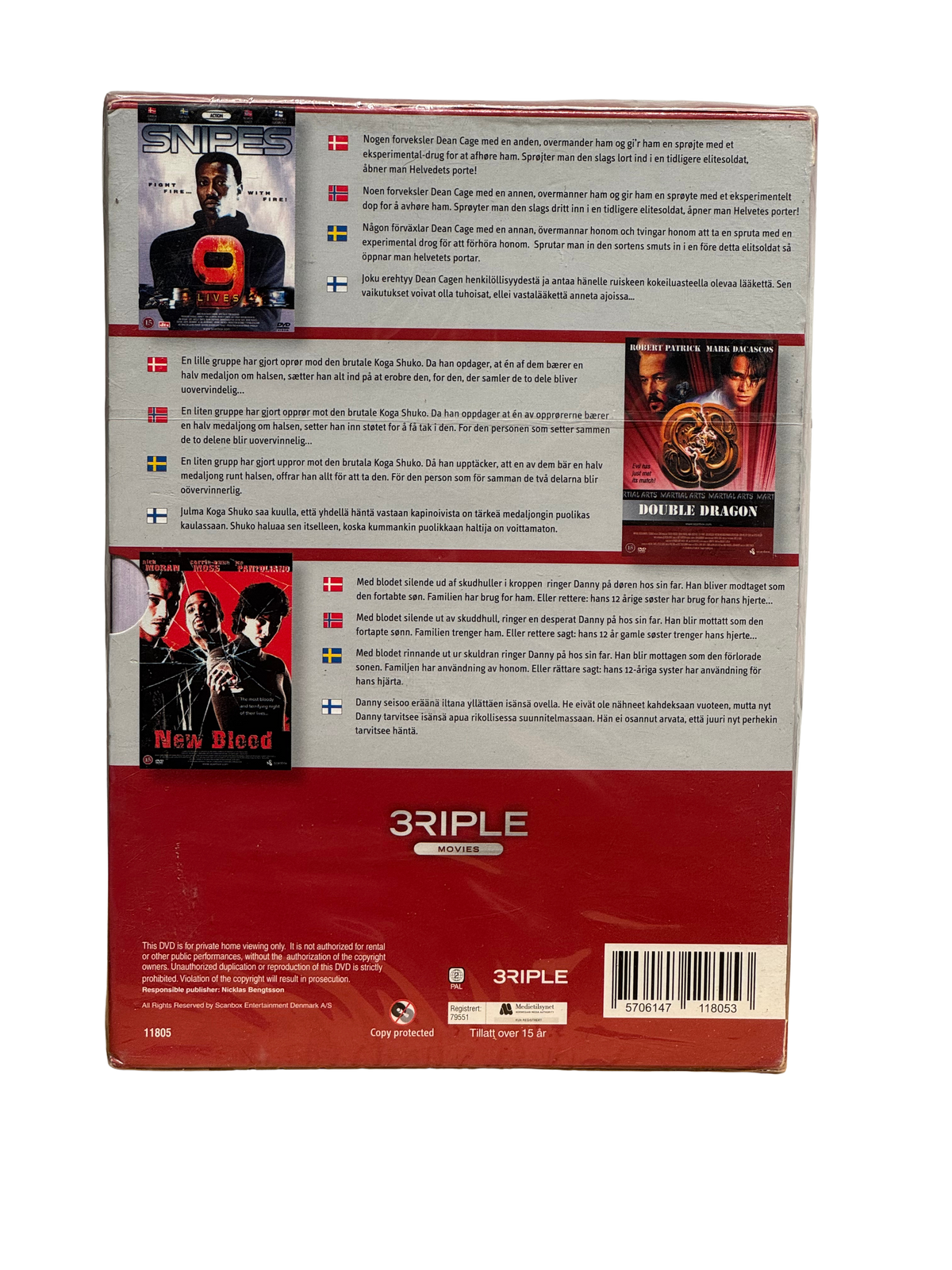 3ple Movies - Double Dragon / New Blood / 9 Lives (1994-2004) - DVD - OOP