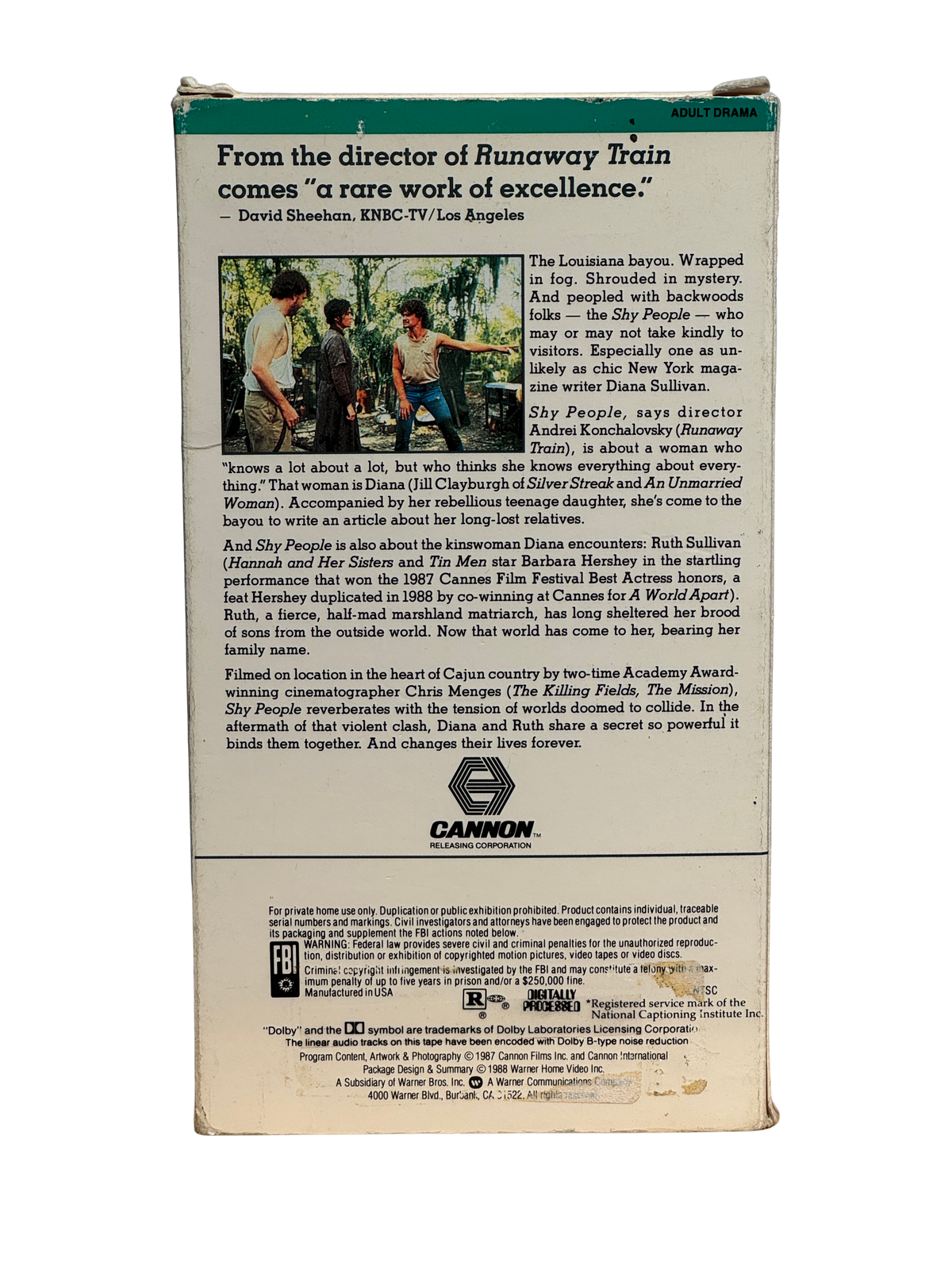 Shy People (1987) - VHS - OOP - Brukt