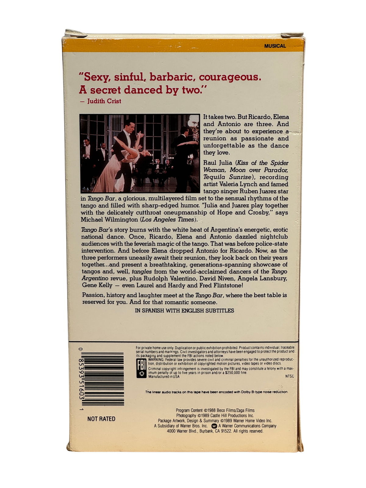 Tango Bar (1987) - VHS - OOP - Brukt