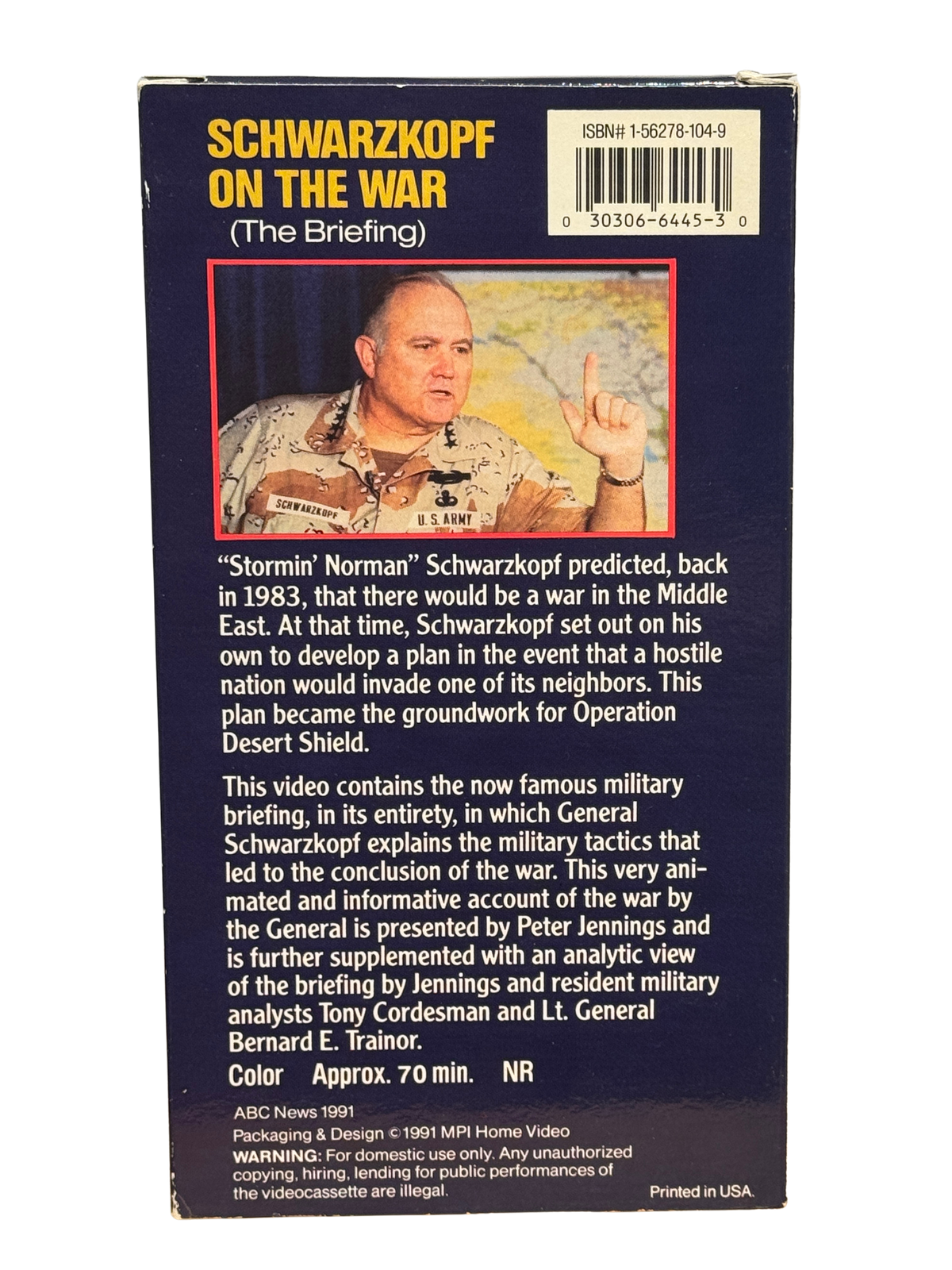 Schwarzkopf: How the War Was Won (1991) - VHS - OOP - Brukt
