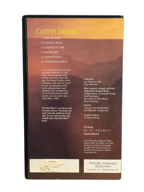 Canyon Dreams: The Grand Canyon (1987) - VHS - OOP - Brukt