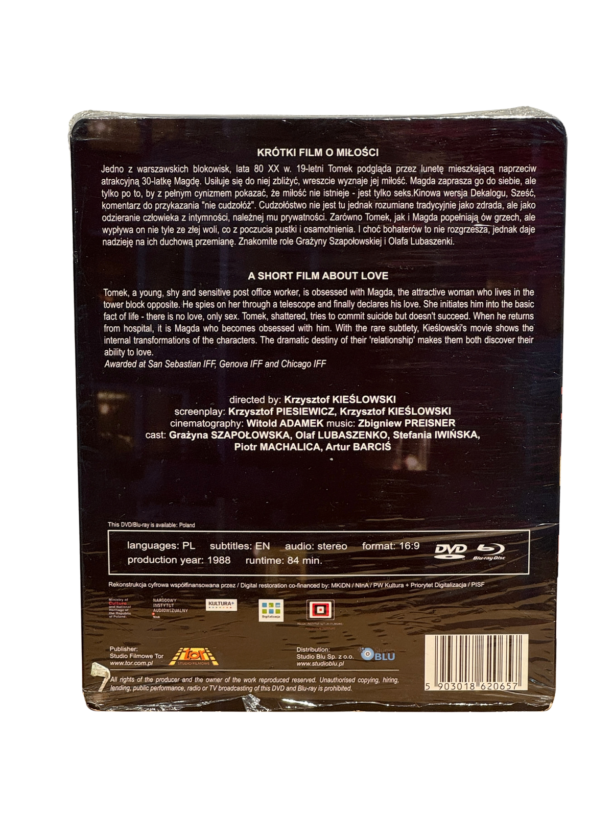 A Short Film About Love (1988) - Blu-ray + DVD - Steelbook - Brukt